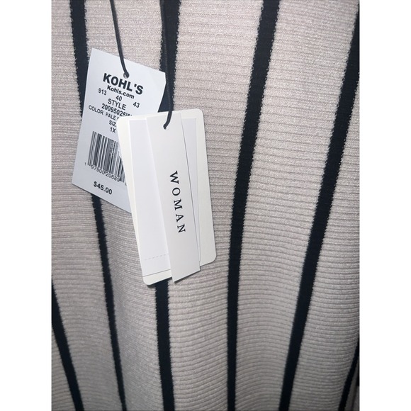 Chelsea & Theodore Women's Plus Size 1X Long Sleeve Boatneck Striped Sweater NWT - Picture 5 of 9